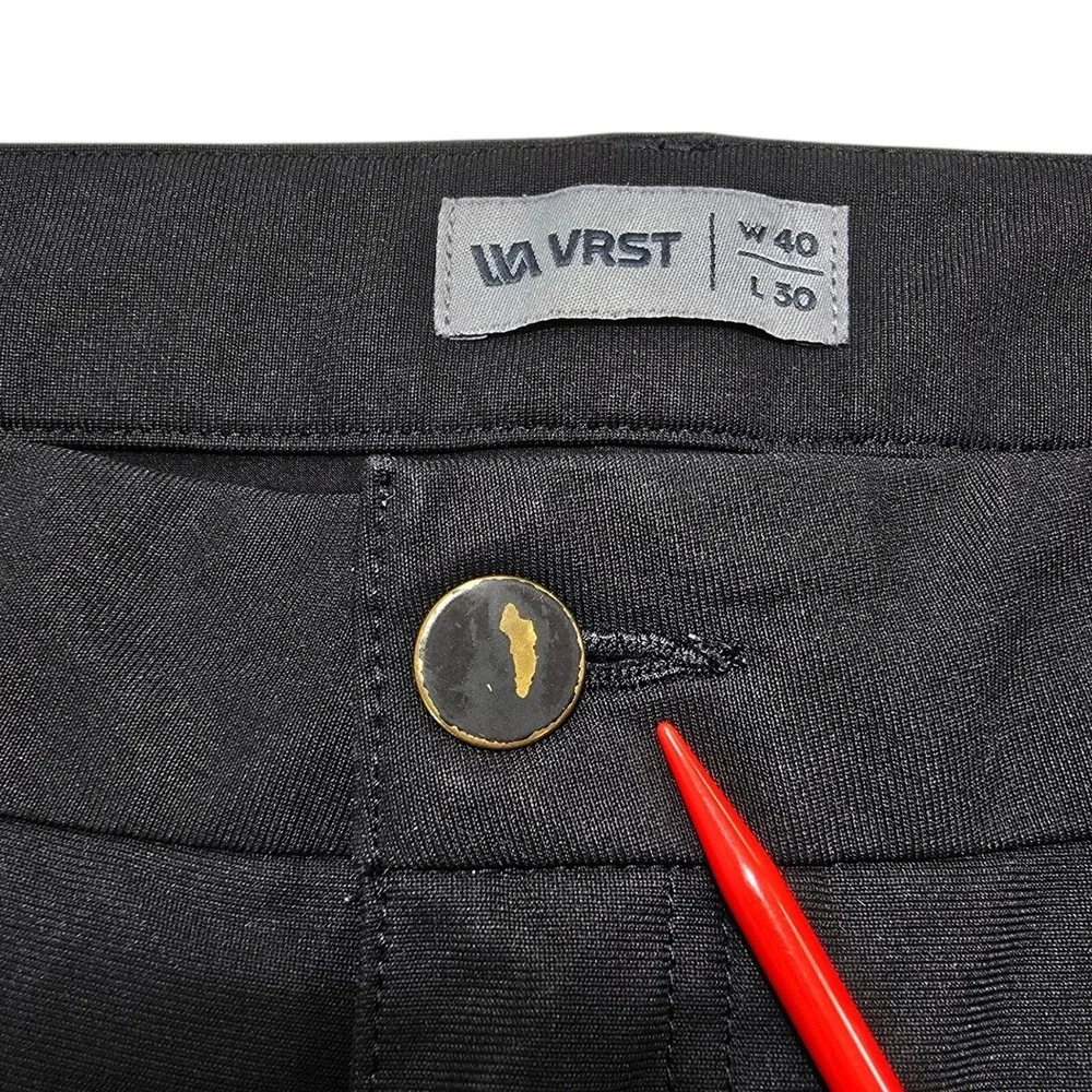 VRST Commuter Pants Mens 40x30 Black Technical Stretch 5-Pocket Classic Techwear